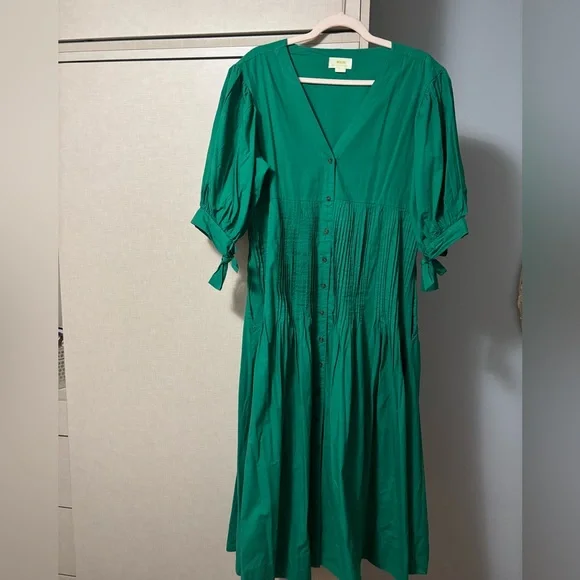 Anthropologie Maeve size S Emerald Green midi dress - Picture 3 of 8